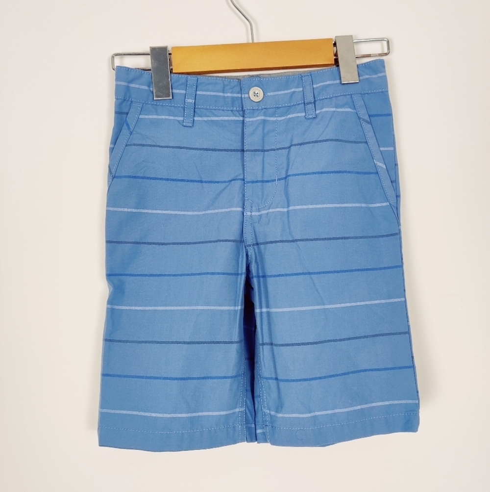 Calvin Klein Jeans Boy's Striped Flat Front Shorts Blue Size 7 Years Old Cotton
